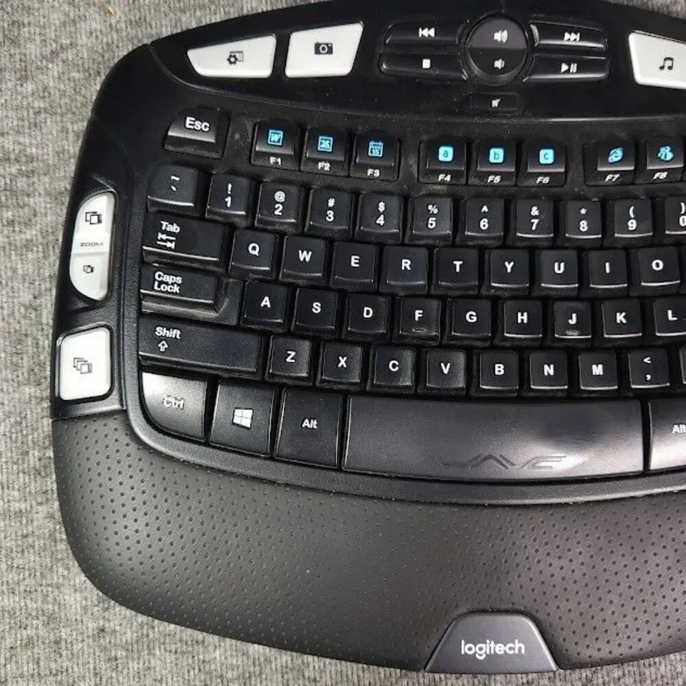 Logitech K350 Wireless Wave Ergonomic Keyboard Black with USB Dongle Tested